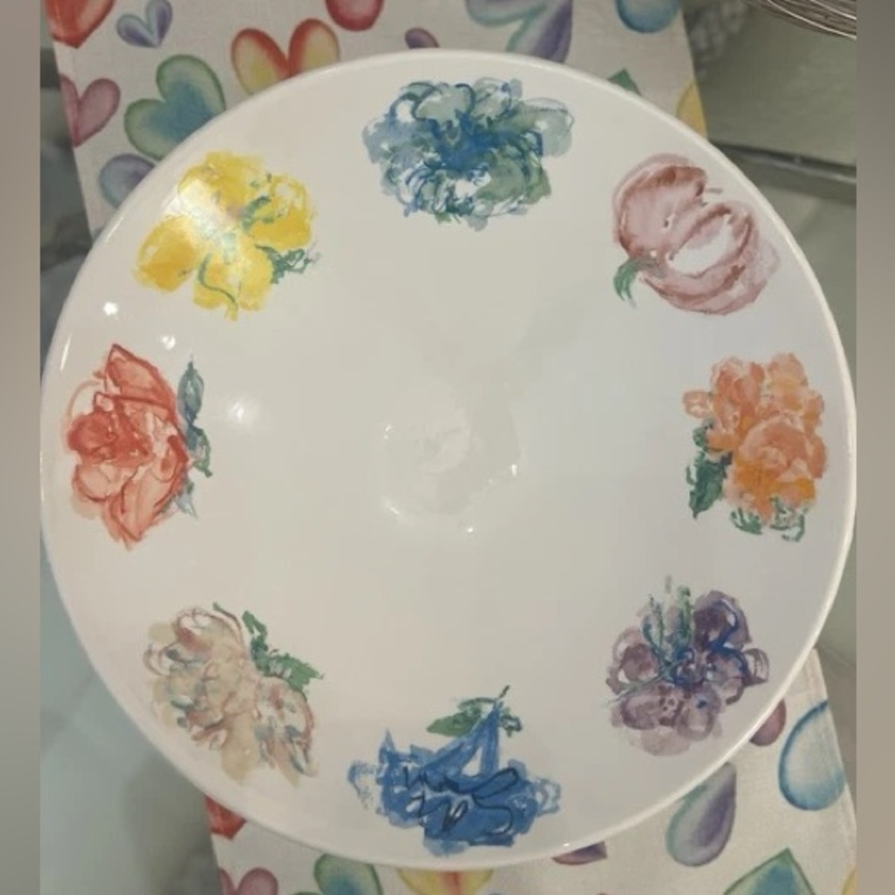 Vintage Tiffany & Co. BLOSSOM Round Vegetable Bowl 10 1/2" Large Flowers Border